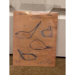 Vintage 1926 A.C. Link Metallic Golf Club Head Patent Art Print Sports Decor